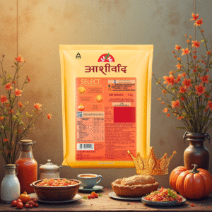 Bring Home the Goodness of Premium Sharbati Wheat–Aashirvaad Select High-Fibre Atta (5kg)